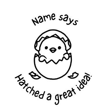 Personalised Hatched a Great Idea Stamp