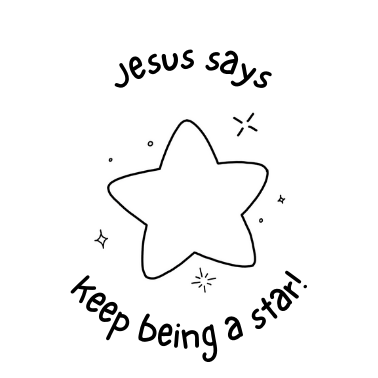 Non-personalised Jesus says Keep Being a Star! Stamp