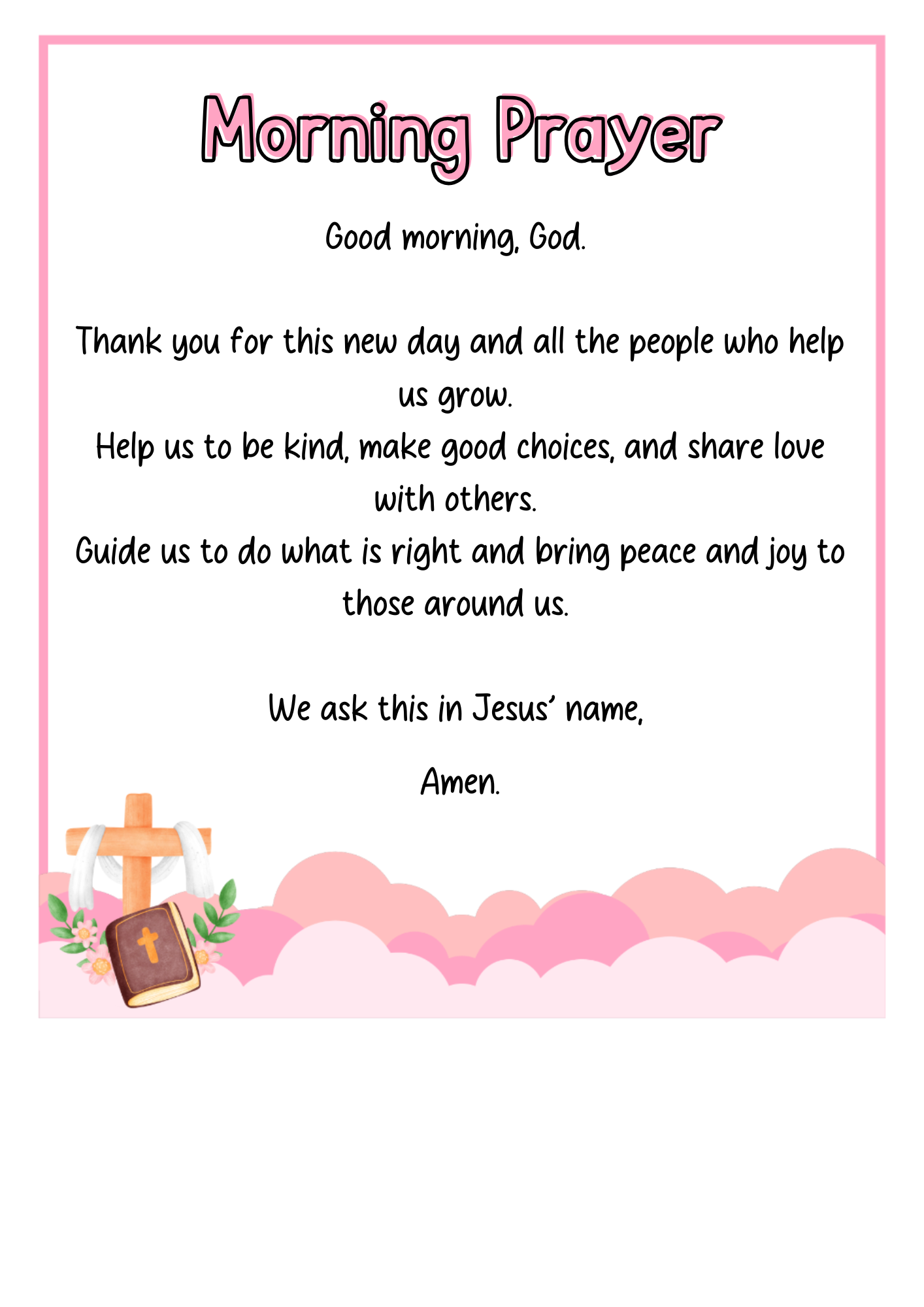 Class Prayers Classroom Display