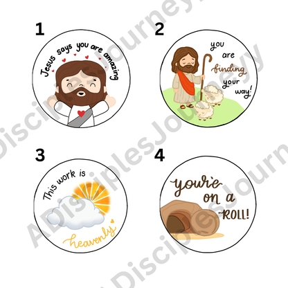 Catholic Encouragement Sticker Sheet - Jesus, Classroom Motivation
