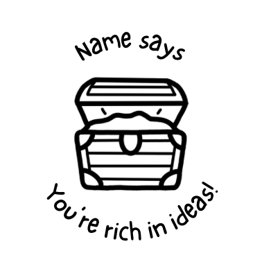 Personalised You're Rich in Ideas! Stamp