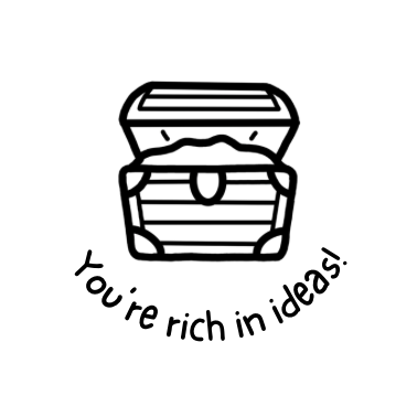 Non-personalised Rich In Ideas! Stamp